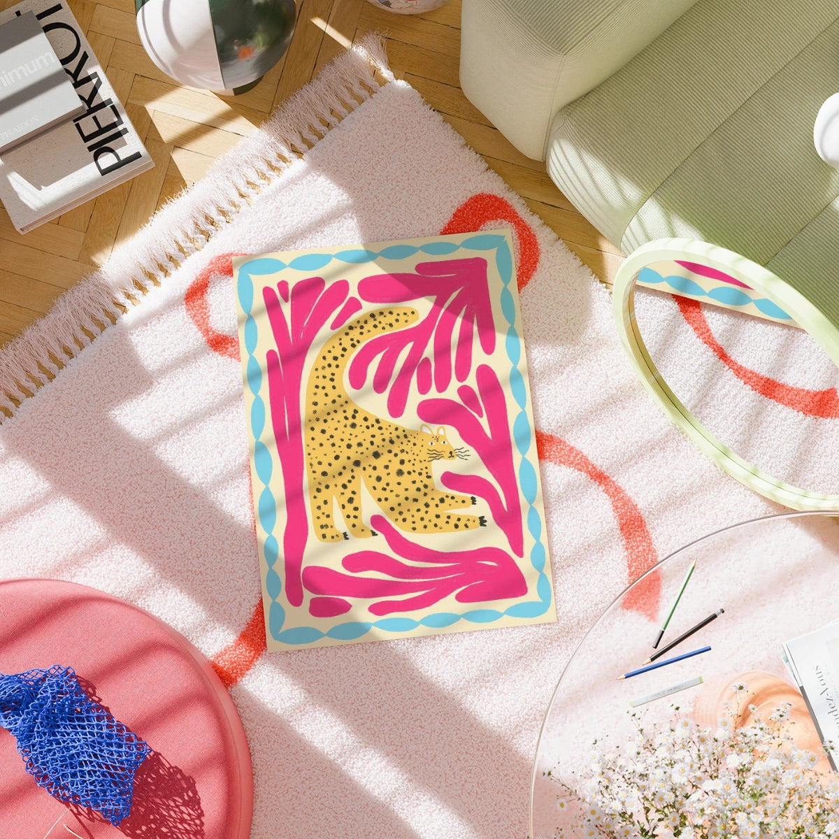 Stampa murale leopardo - Stampa della giungla costiera