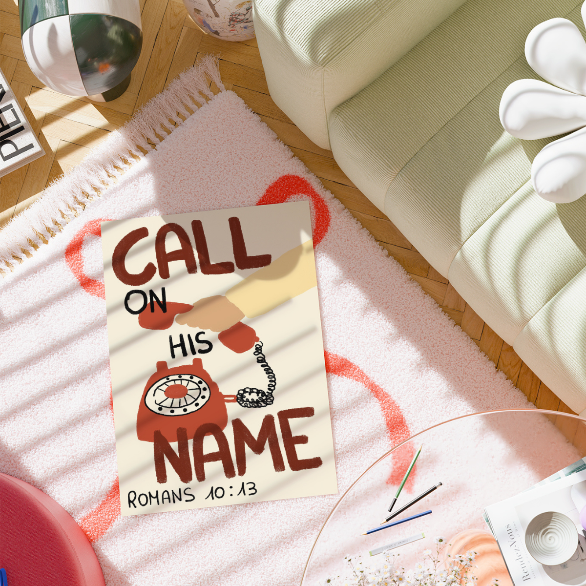 Invoca il Suo Nome Stampa – Poster con versi della Bibbia cristiana