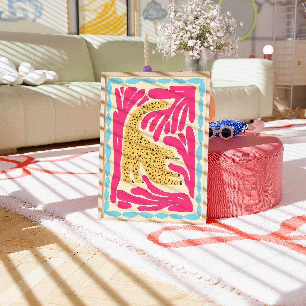 Stampa murale leopardo - Stampa della giungla costiera