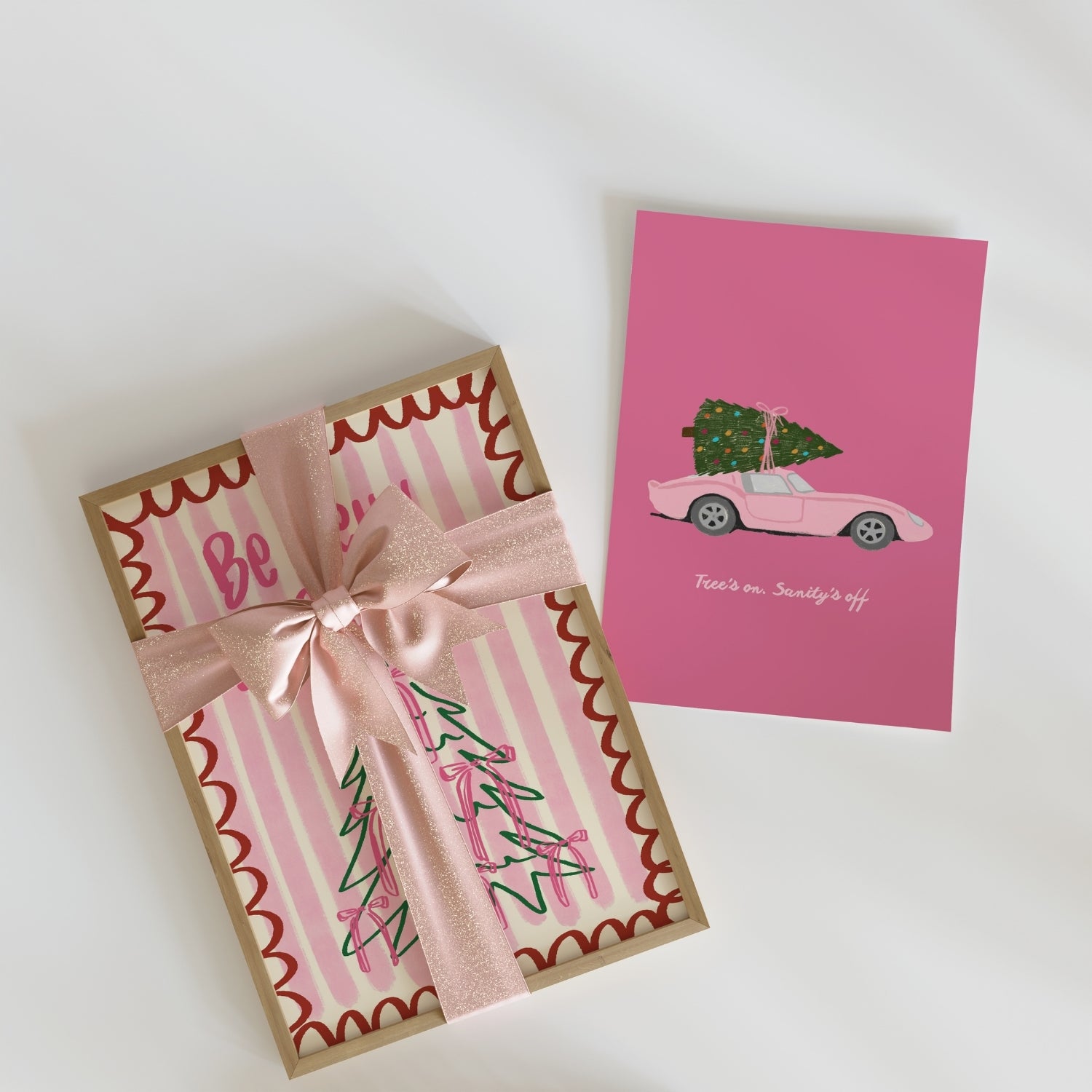 Poster di Natale rosa