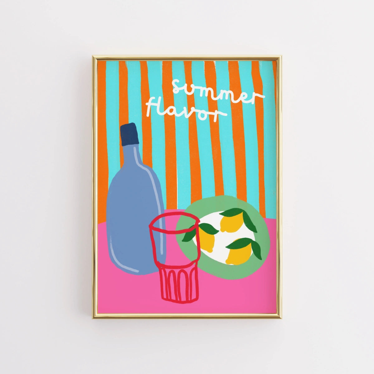 Arte murale dal sapore estivo - Stampa retrò mediterranea