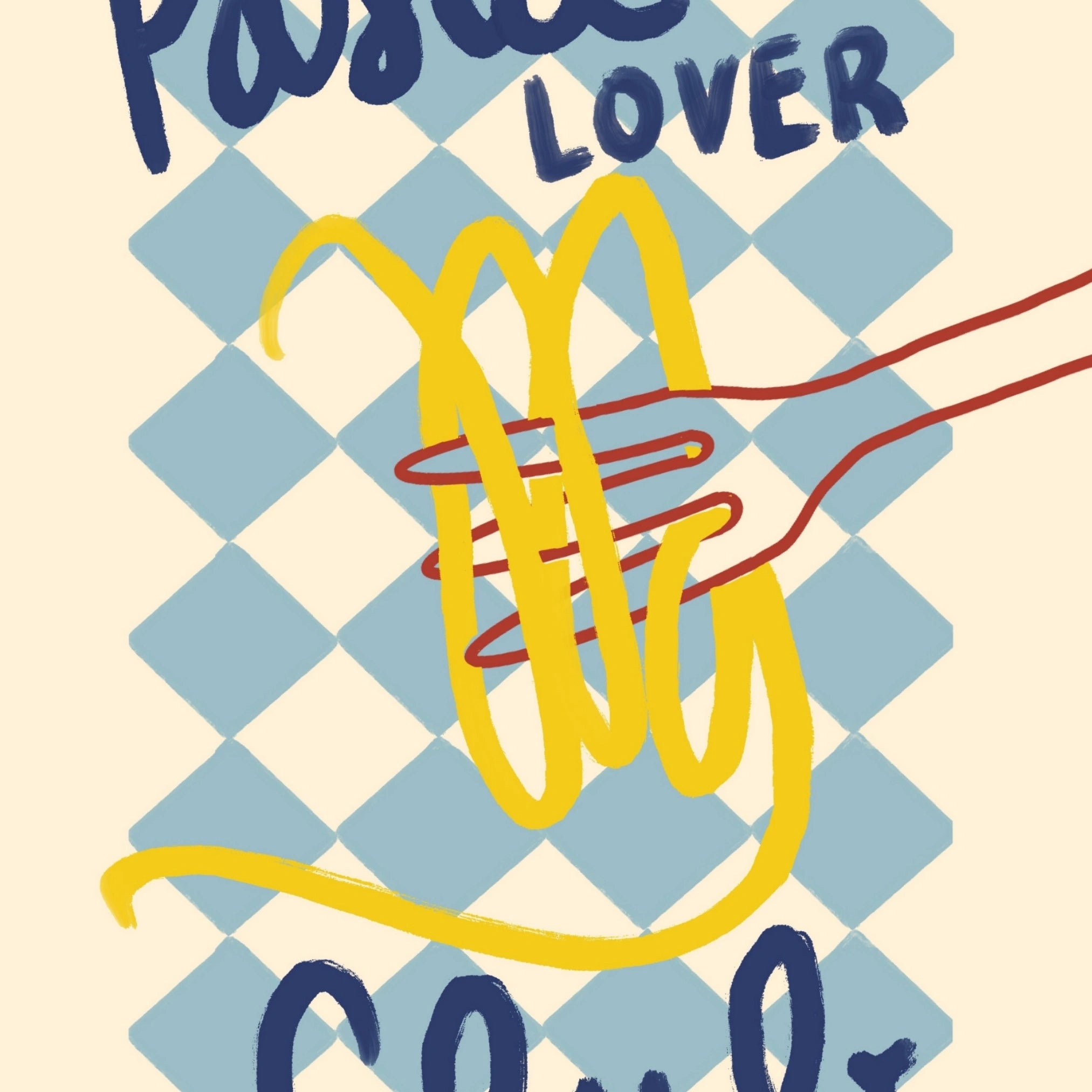 Decorazione murale per la tavola da pranzo italiana – Stampa di pasta, vino e cucina