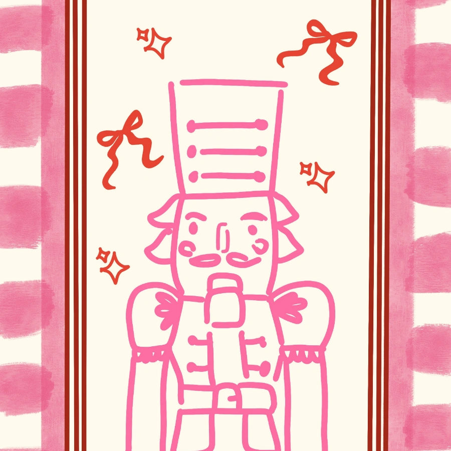 Schiaccianoci rosa – Bordo a righe spesse