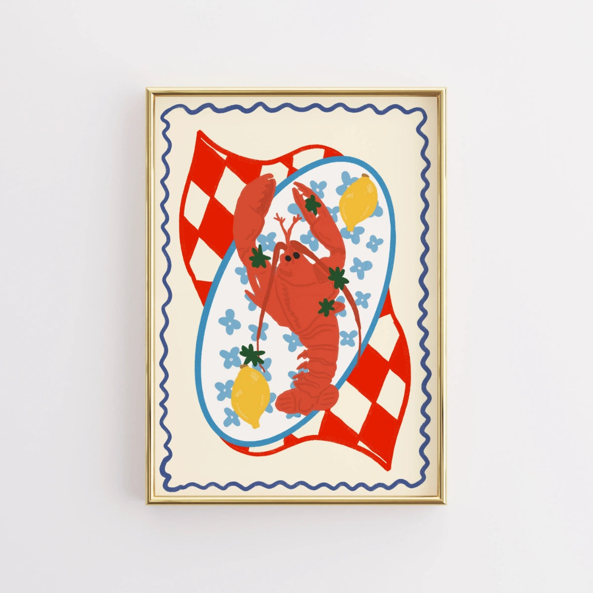 Lobster Wall Art - Poster retrò di frutti di mare