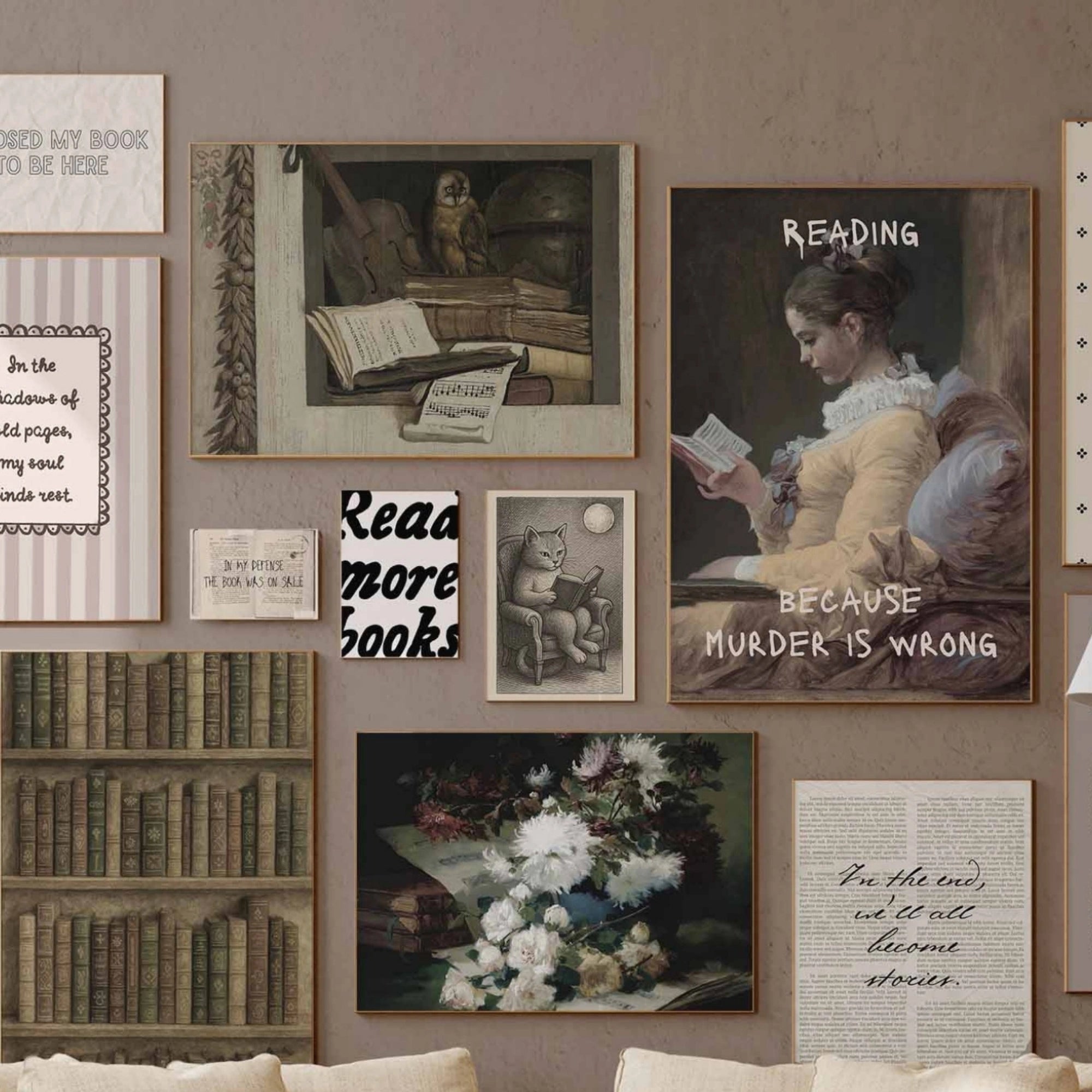 Decorazioni fatte a mano in stile Dark Academia Bookish, oltre 70 stampe