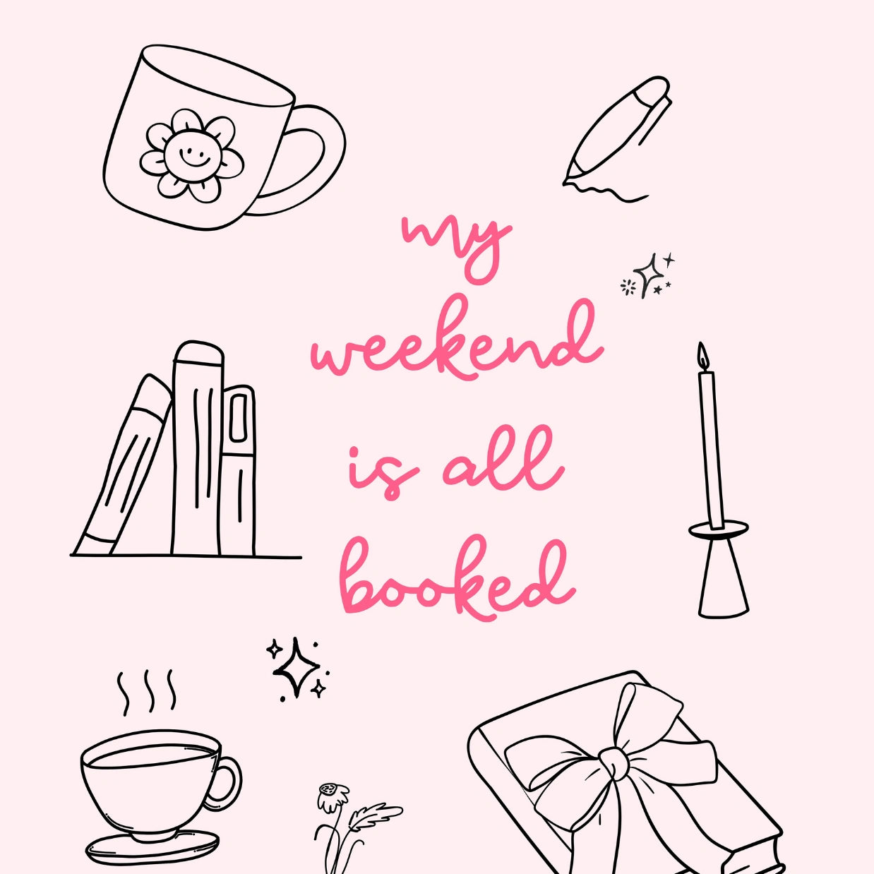 Weekend prenotato - Stampa rosa da libro