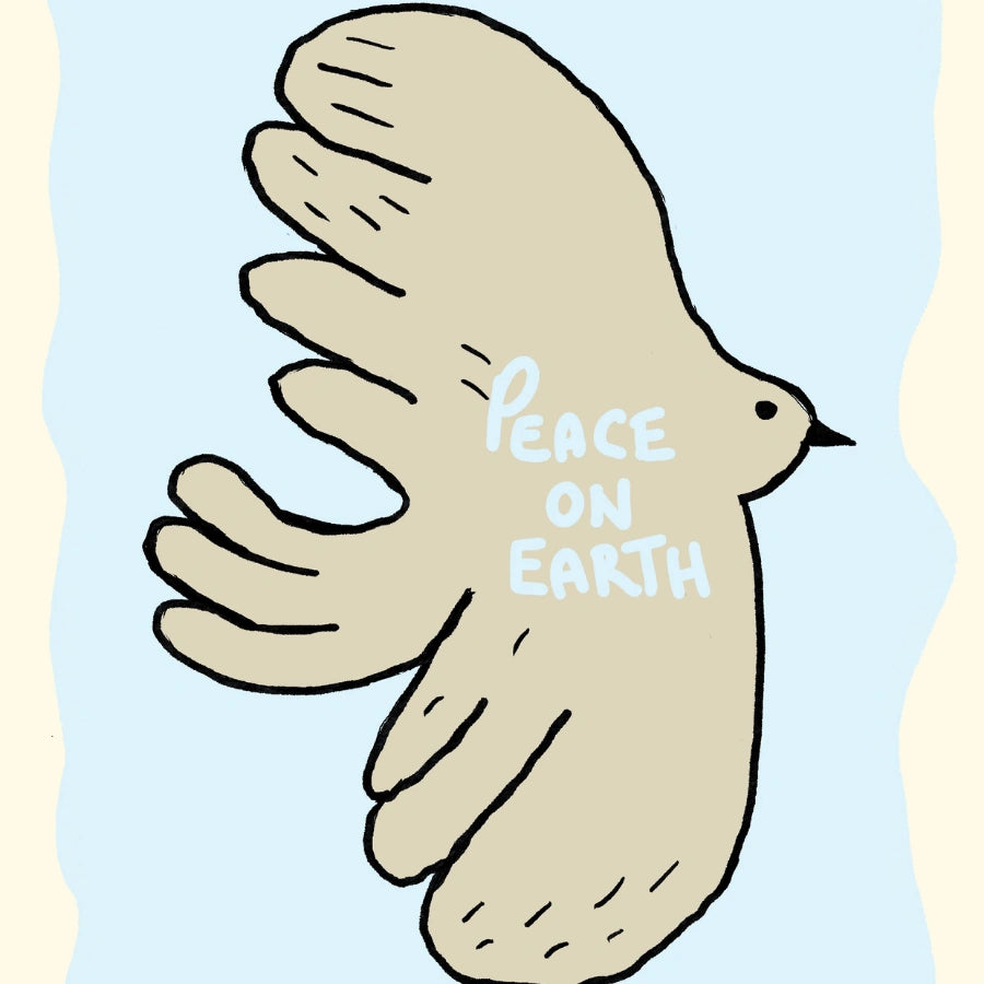 Pace sulla Terra - Arte murale cristiana - Stampa minimalista di colomba