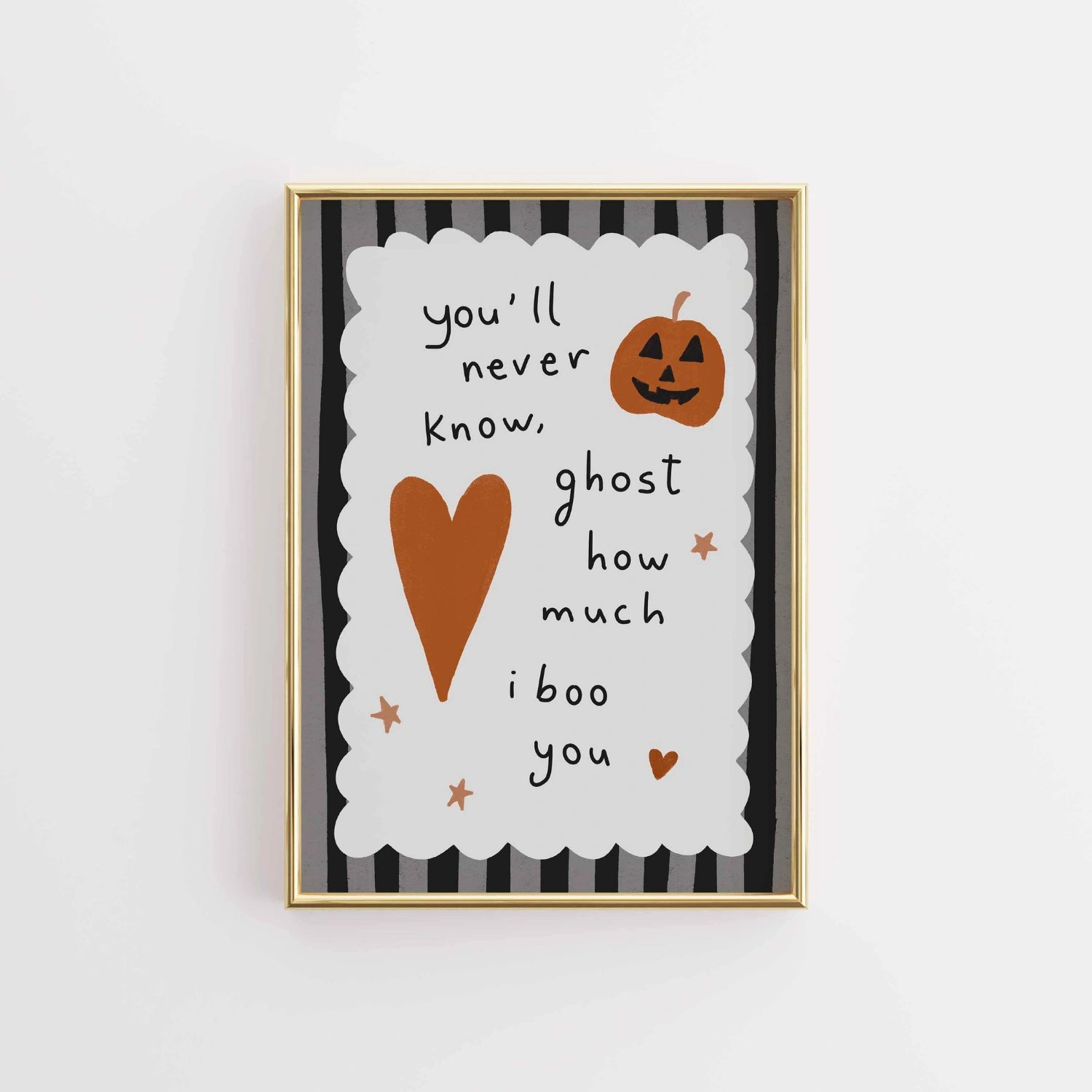 Stampa di Halloween con amore fantasma - Graziosa decorazione murale