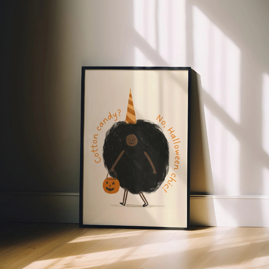 Divertente stampa chic di Halloween – Decorazione murale in costume di zucchero filato