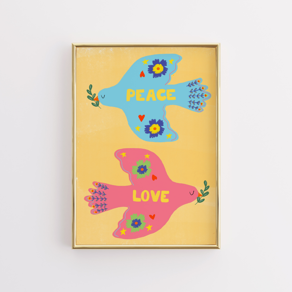 Arte murale cristiana Pace e Amore – Stampa della Bibbia con una graziosa colomba