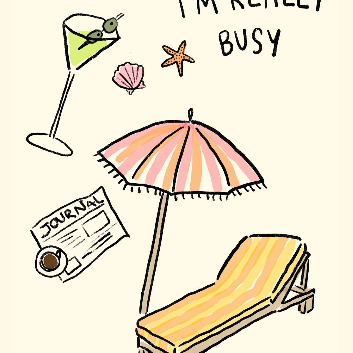 Divertente poster da parete sulla spiaggia – Relax estivo