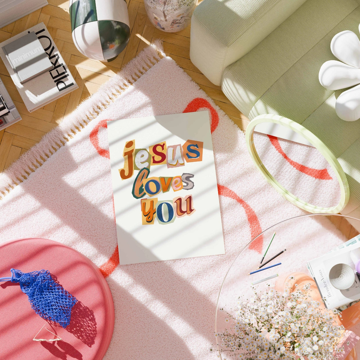 Decorazione colorata con versetti della Bibbia