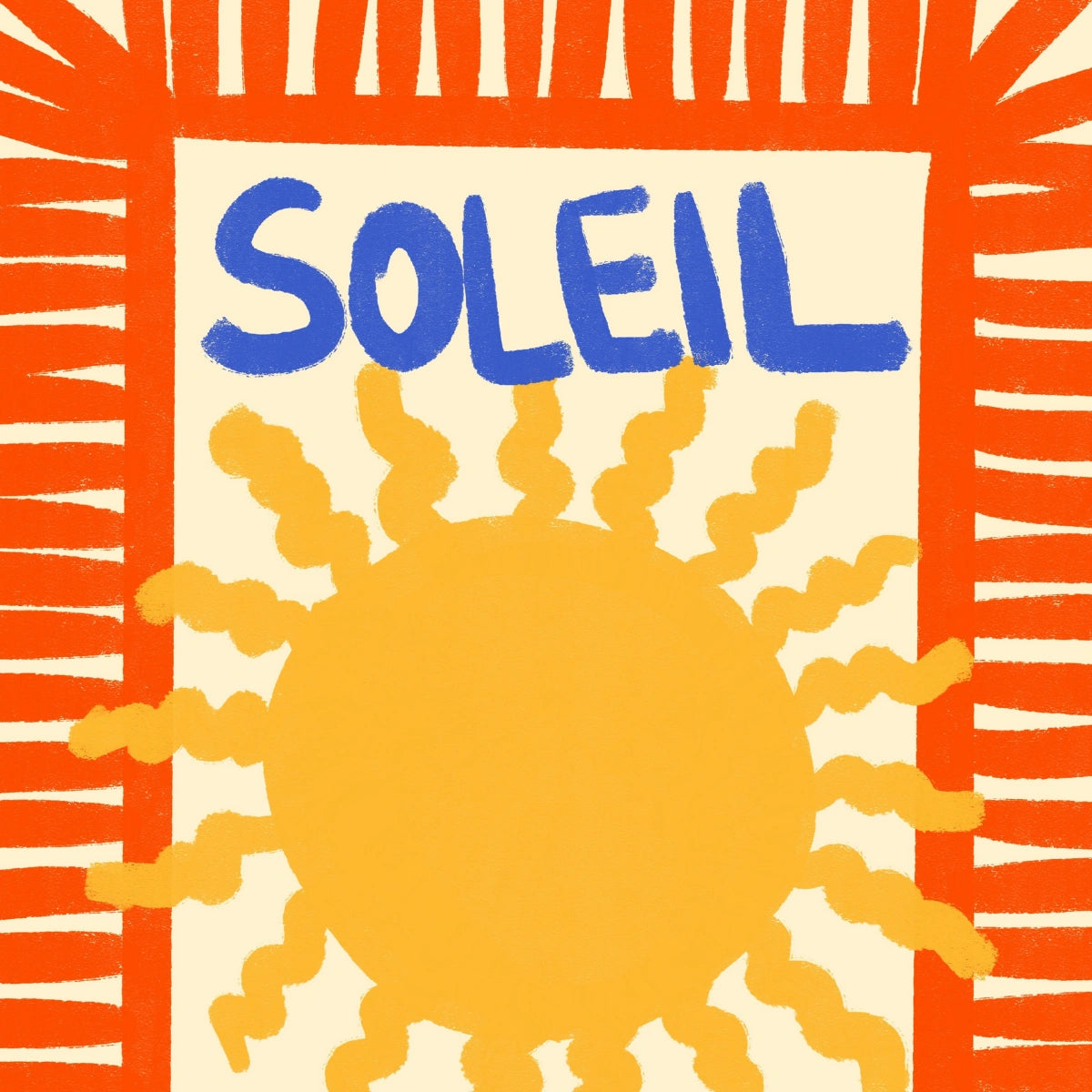 Stampa artistica da parete Soleil - Poster del sole estivo francese