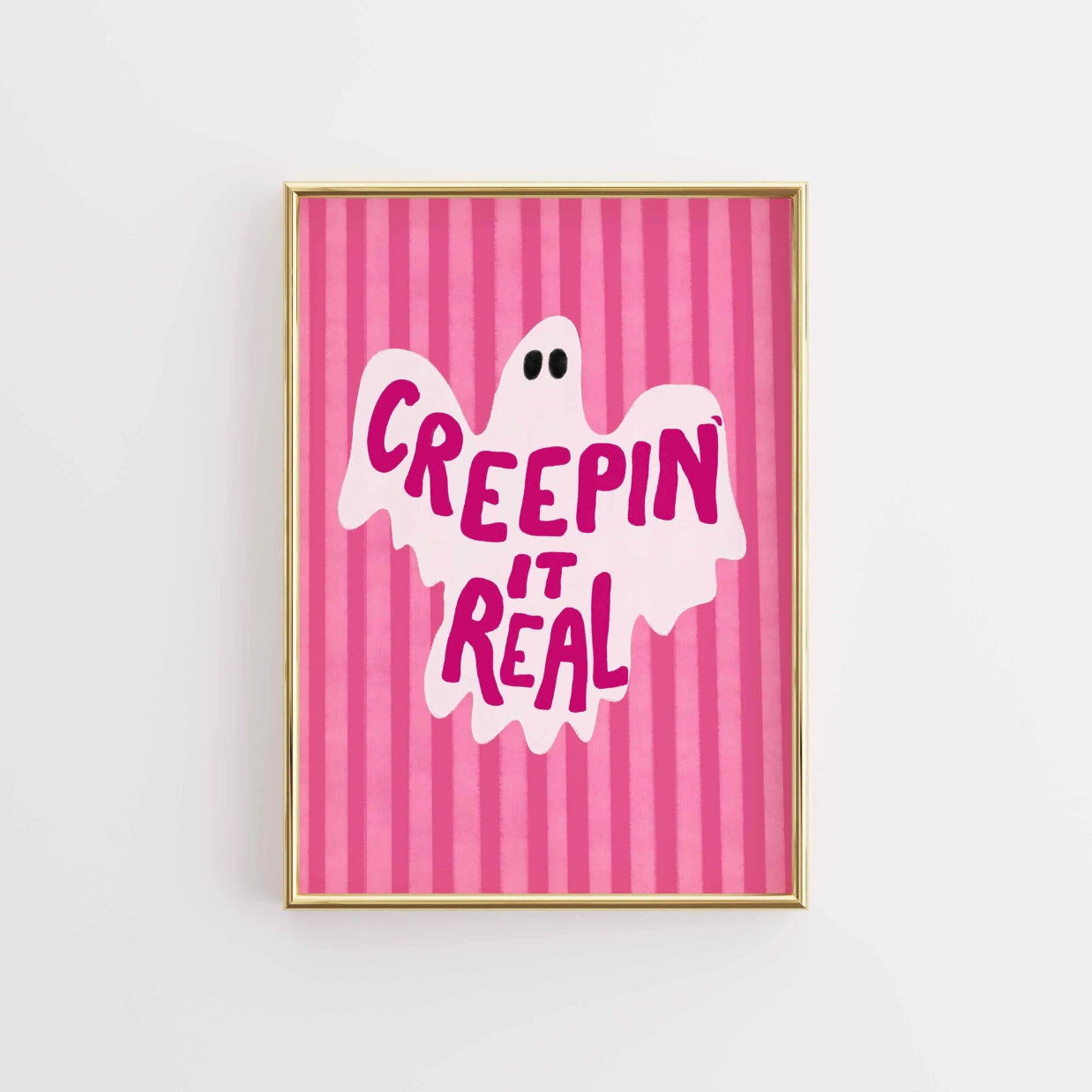 Creepin' It Real – Stampa di Halloween con fantasma rosa