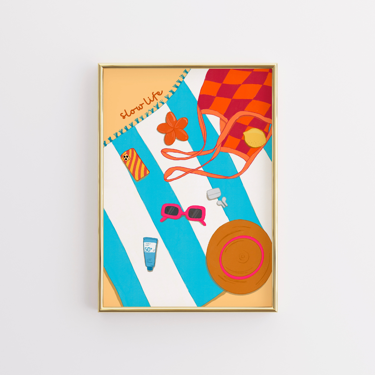 Beach Essentials Wall Art – Stampa estiva