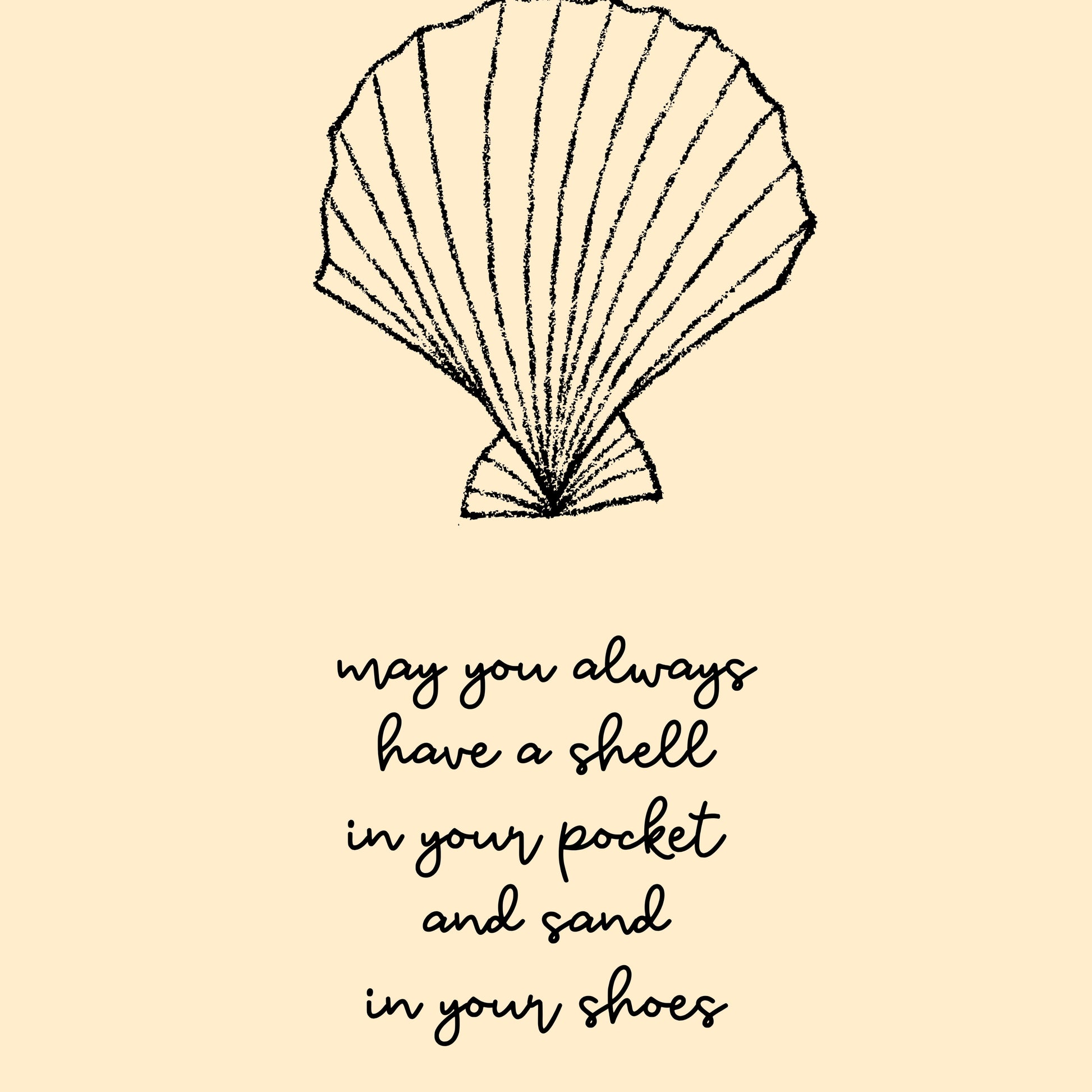 Decorazione murale con conchiglie gialle - Stampa costiera alla moda