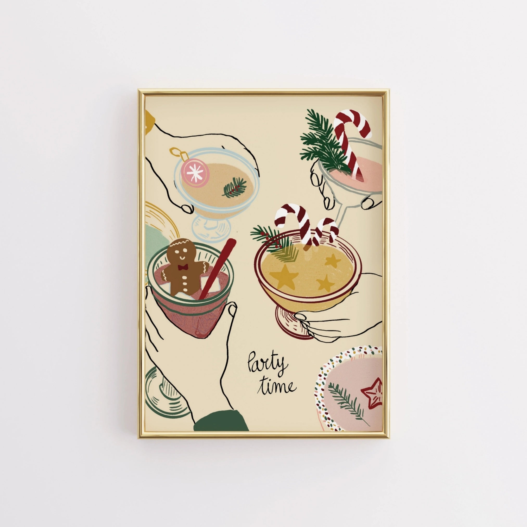 Stampa natalizia con vischio