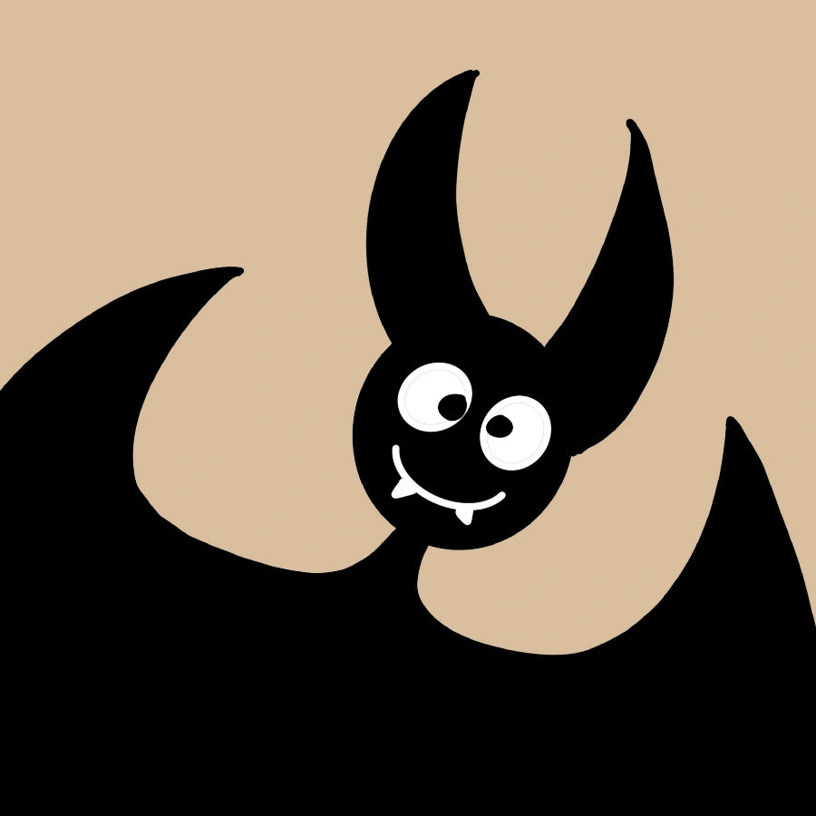 Divertente stampa di Halloween con pipistrello - Arte murale con pipistrello fino all'osso