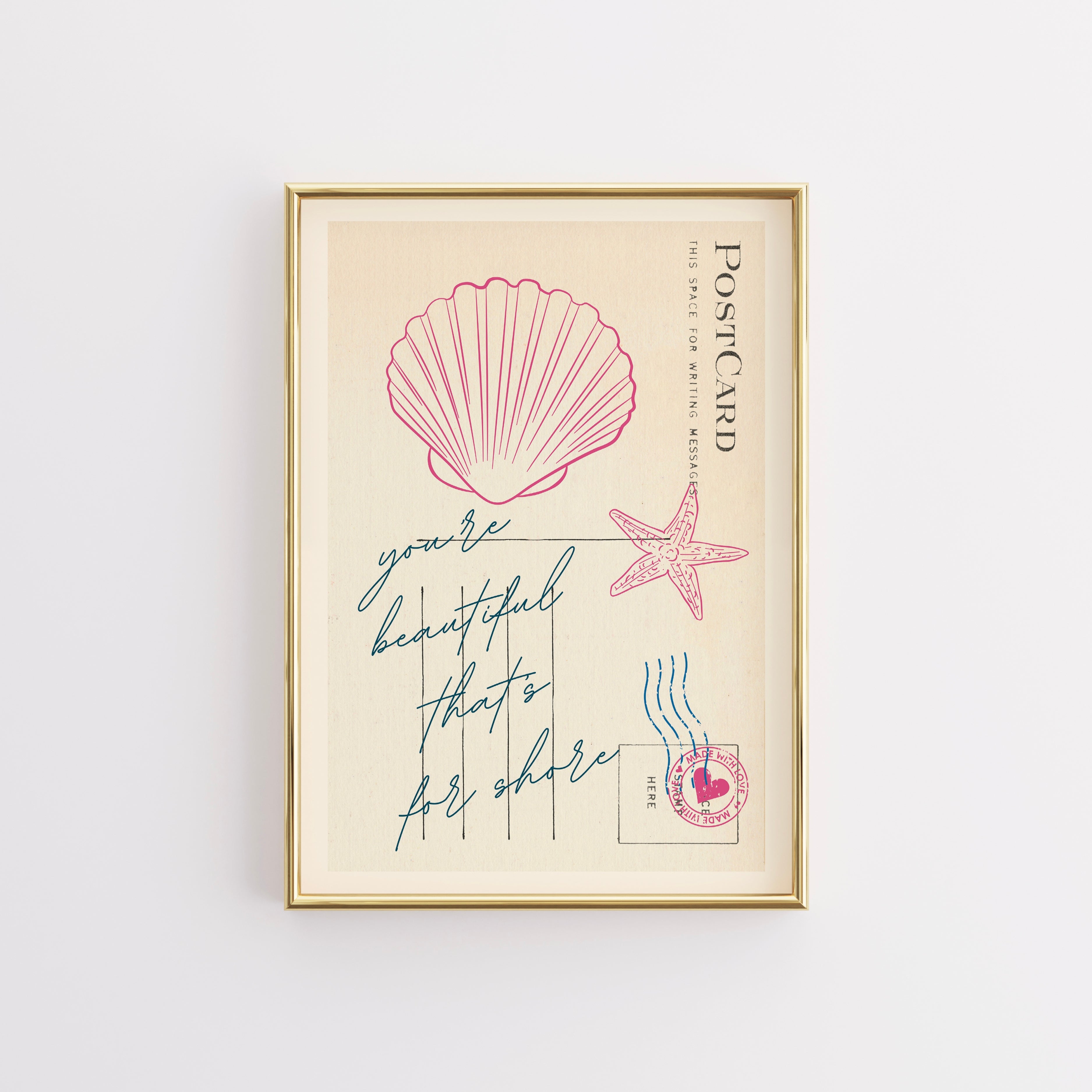 Cartolina estiva da parete - Stampa costiera alla moda