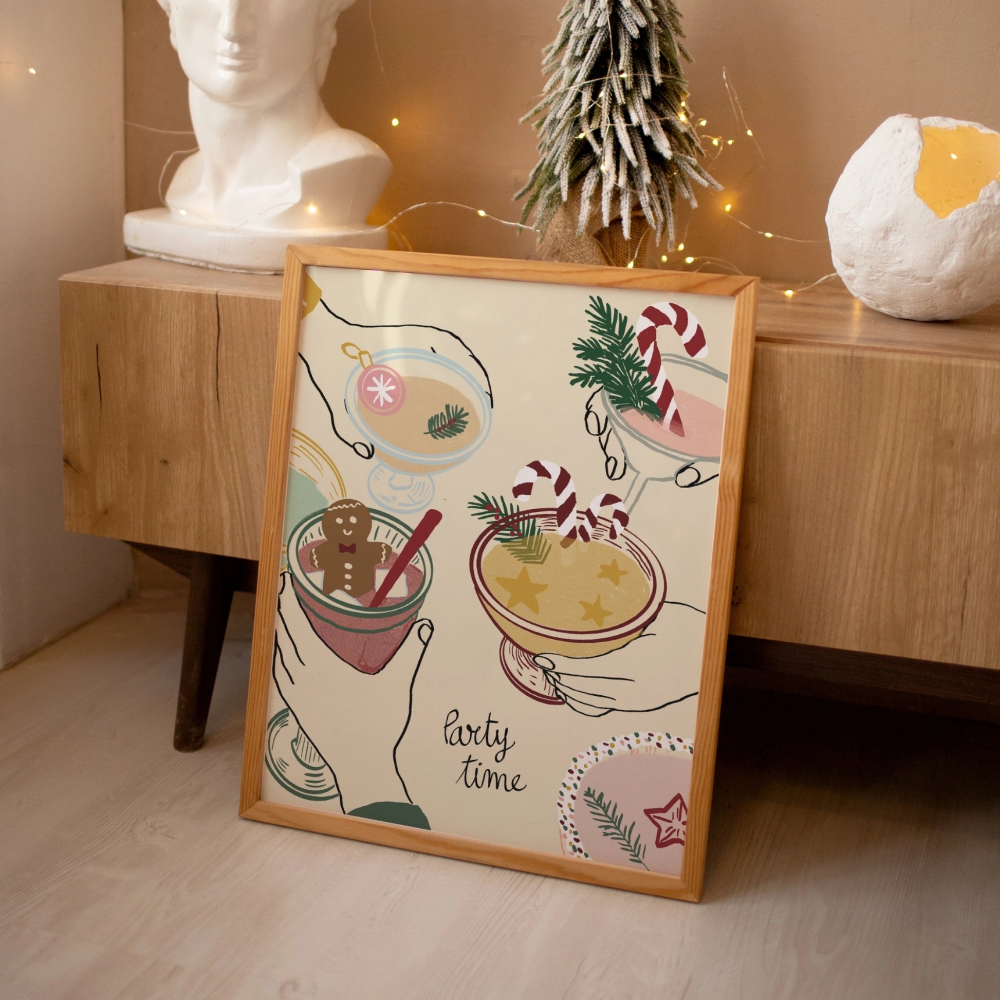 Stampa natalizia con vischio