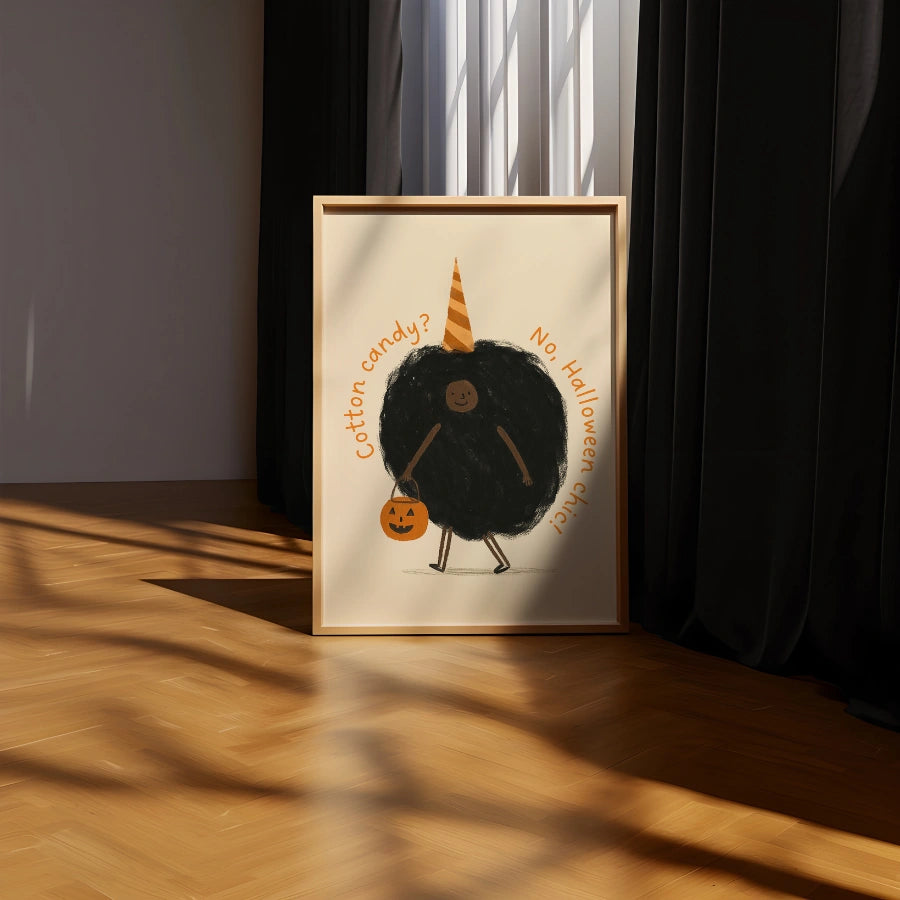 Divertente stampa chic di Halloween – Decorazione murale in costume di zucchero filato