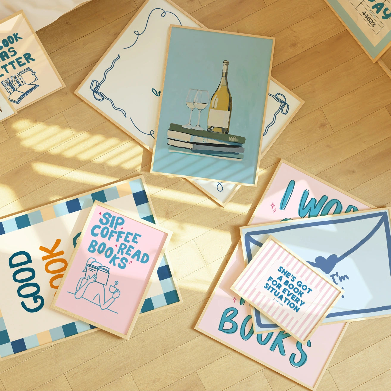 Decorazioni blu fatte a mano, oltre 100 stampe