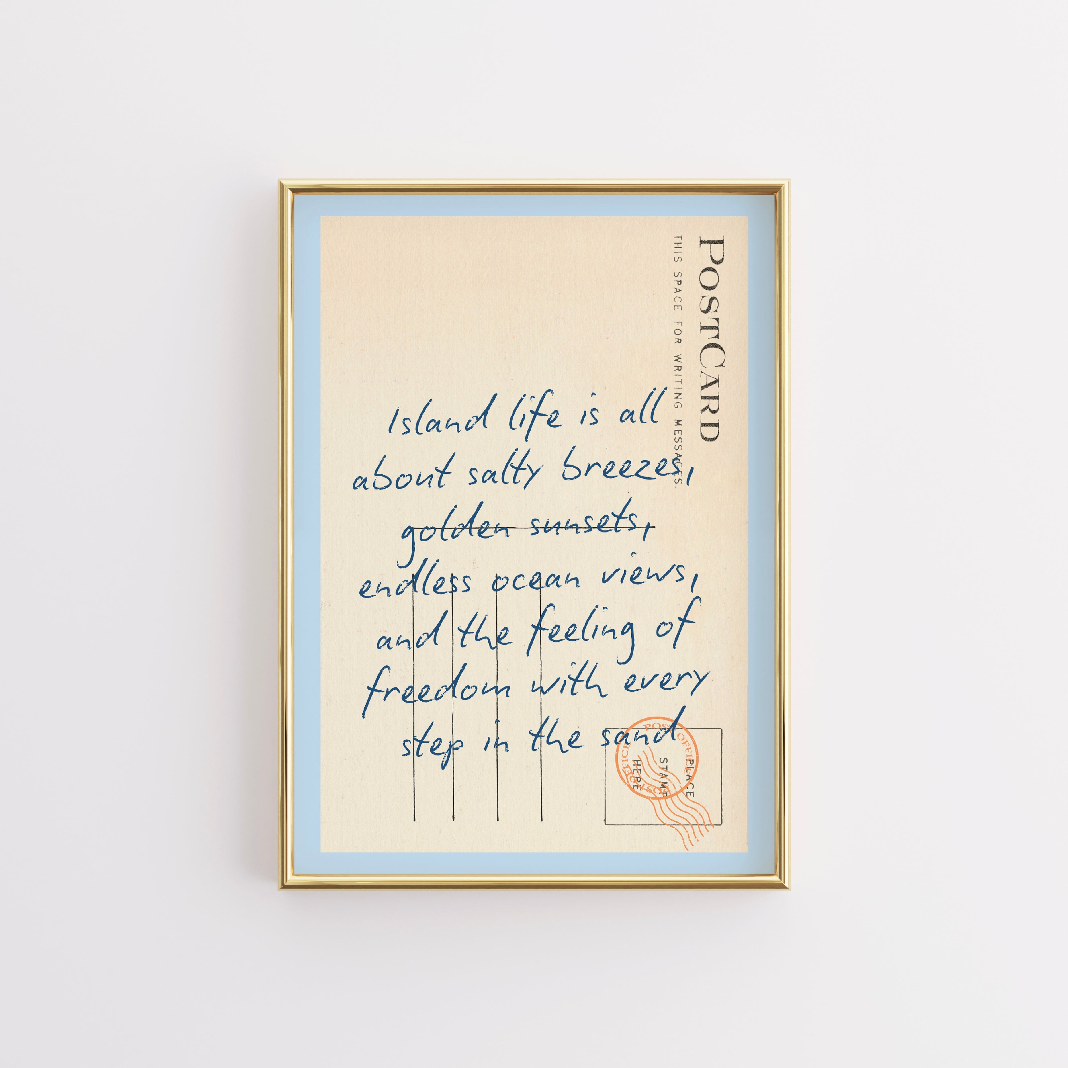 Cartolina estiva da parete - Stampa costiera alla moda