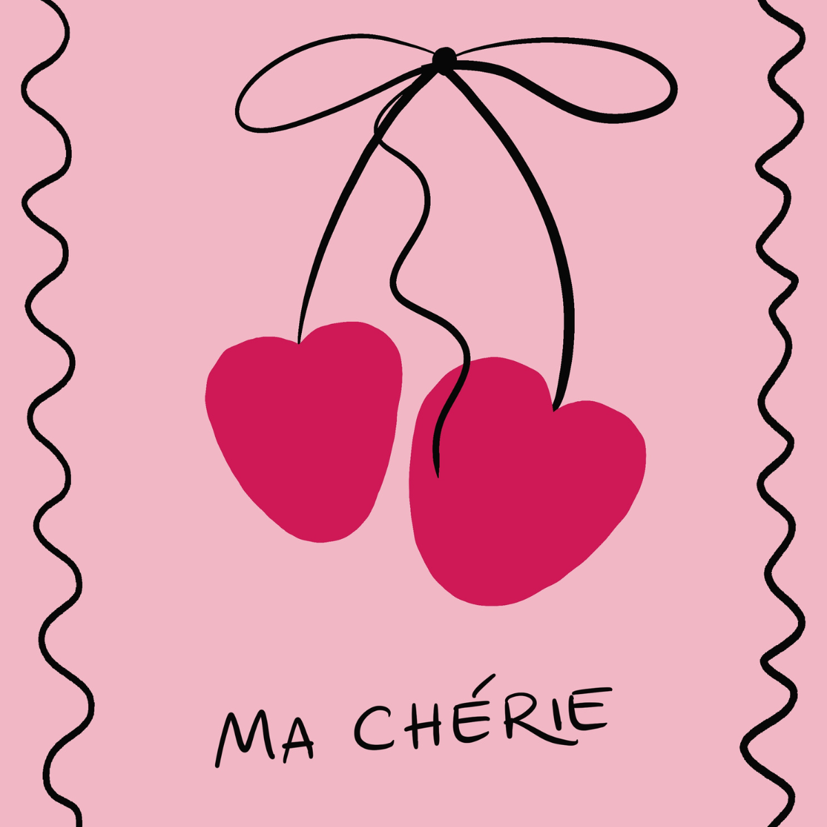 Cherry Wall Art – Stampa francese rosa