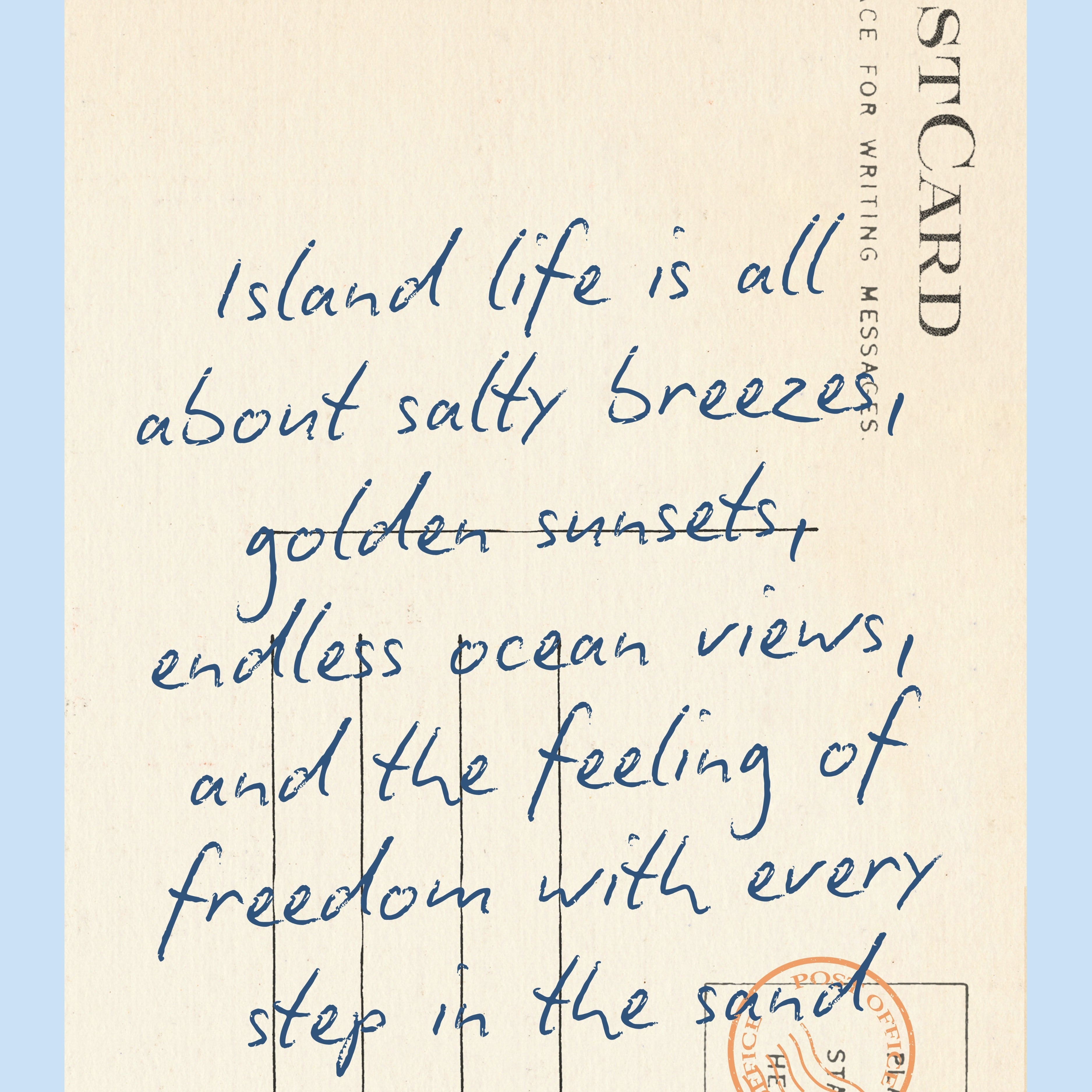 Cartolina estiva da parete - Stampa costiera alla moda