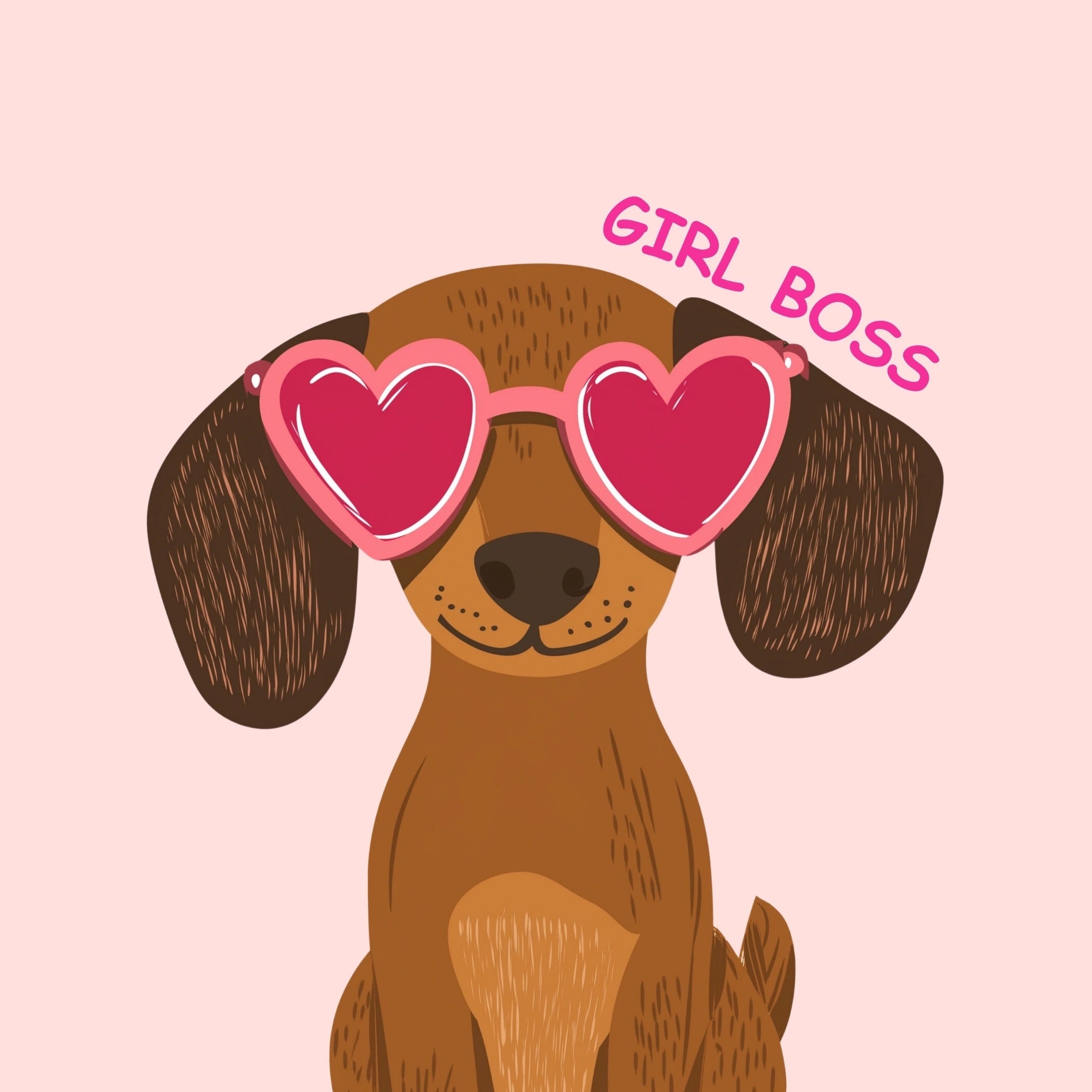 Girl Boss Dog Wall Art - Poster con cucciolo rosa