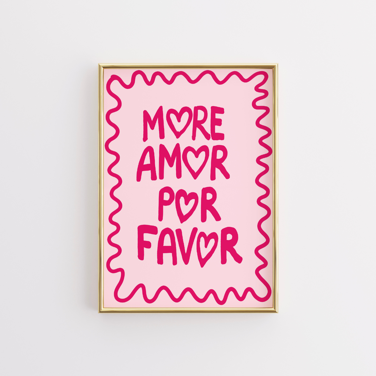 Altro Amor Por Favor Wall Art – Poster d'amore rosa intenso
