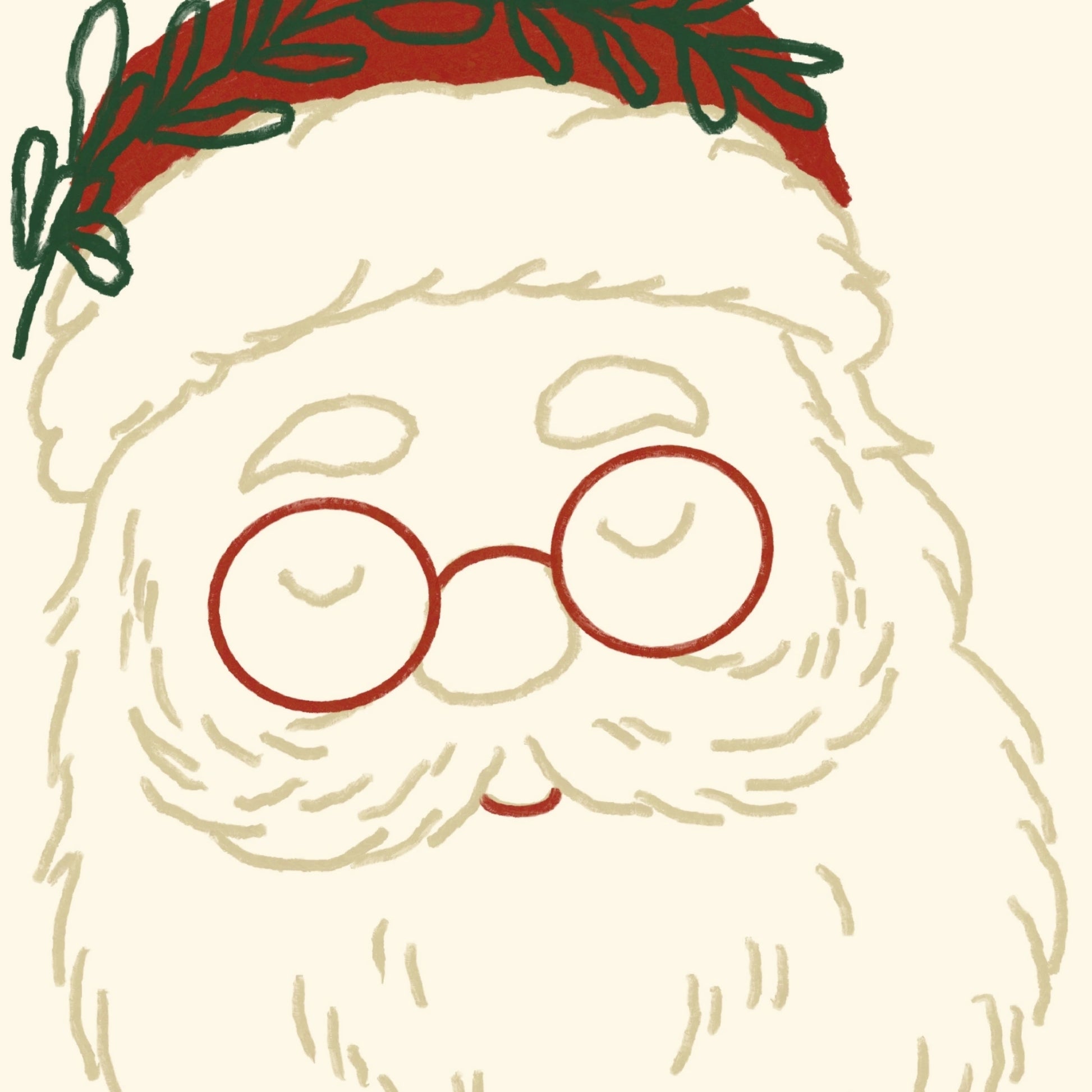 Stampa natalizia con vischio