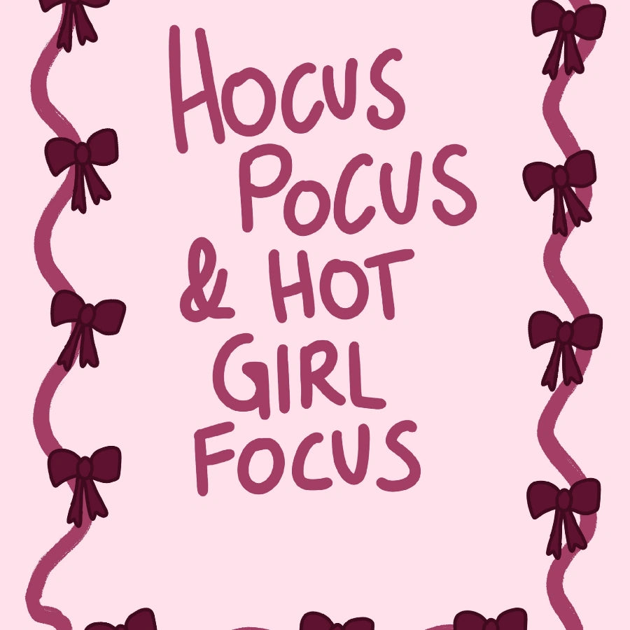 Stampa Hocus Pocus e Hot Focus – Decorazione murale rosa di Halloween