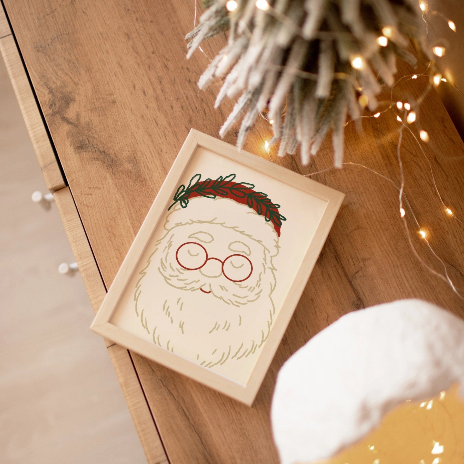 Stampa natalizia con vischio