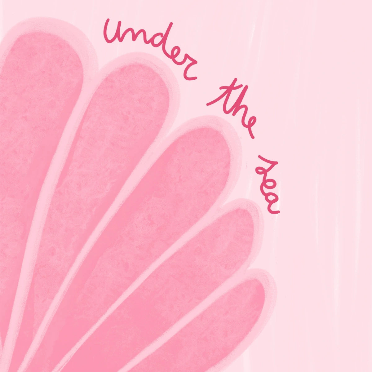 Stampa artistica da parete "Sotto il mare" - Poster costiero con conchiglie rosa