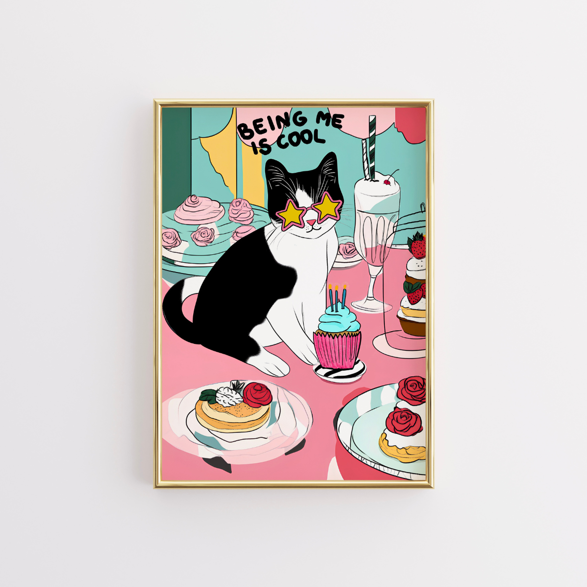 Essere me è un'arte felina fantastica - Stampa murale funky