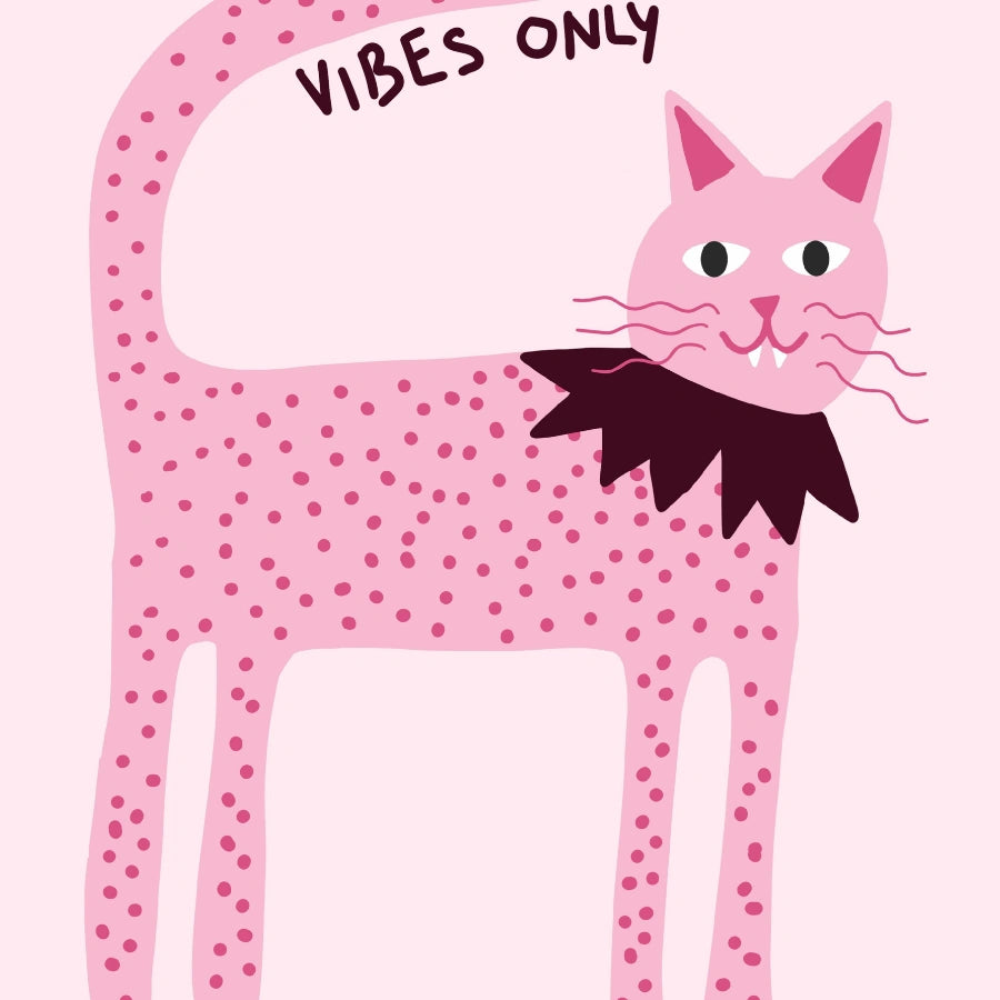Decorazione murale con gatto vampiro – Stampa rosa di Halloween