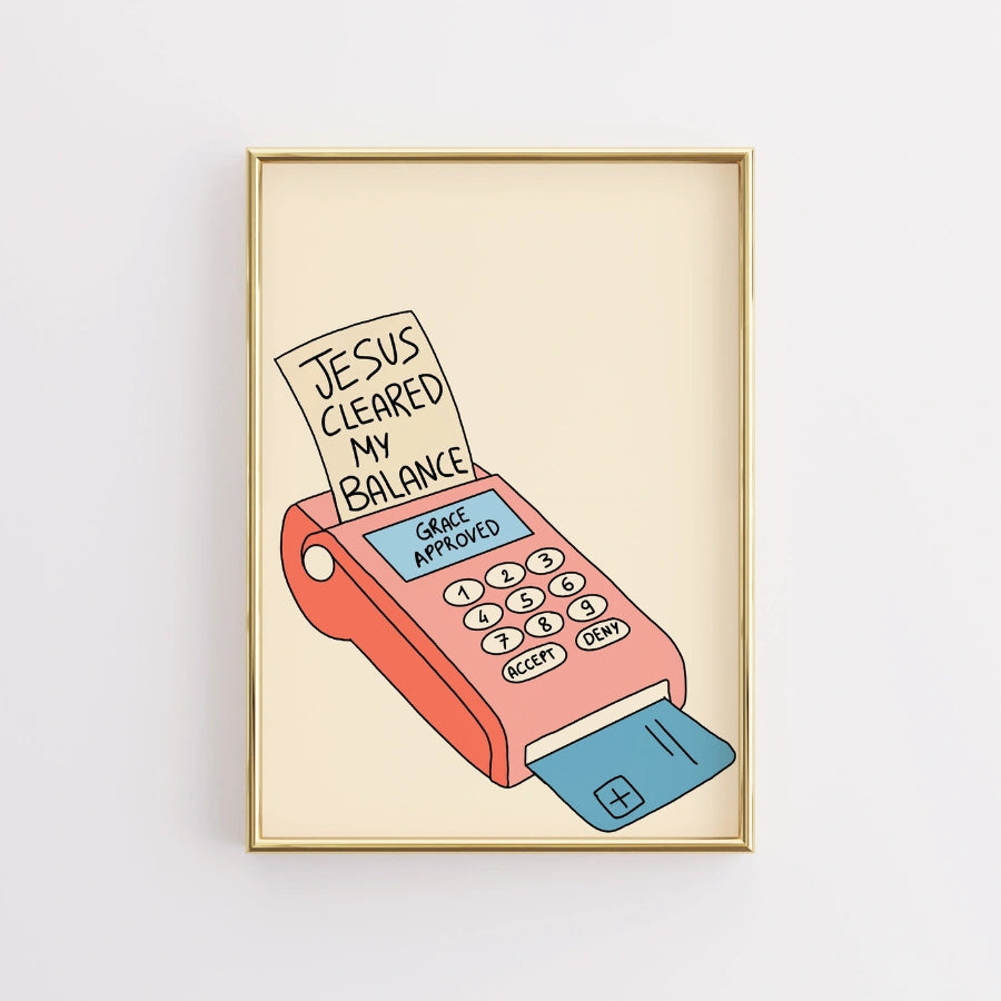 Gesù ha liberato il mio equilibrio - Stampa murale divertente cristiana