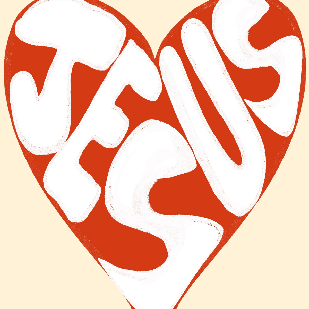 Stampa d'amore di Gesù - Arte murale cristiana audace