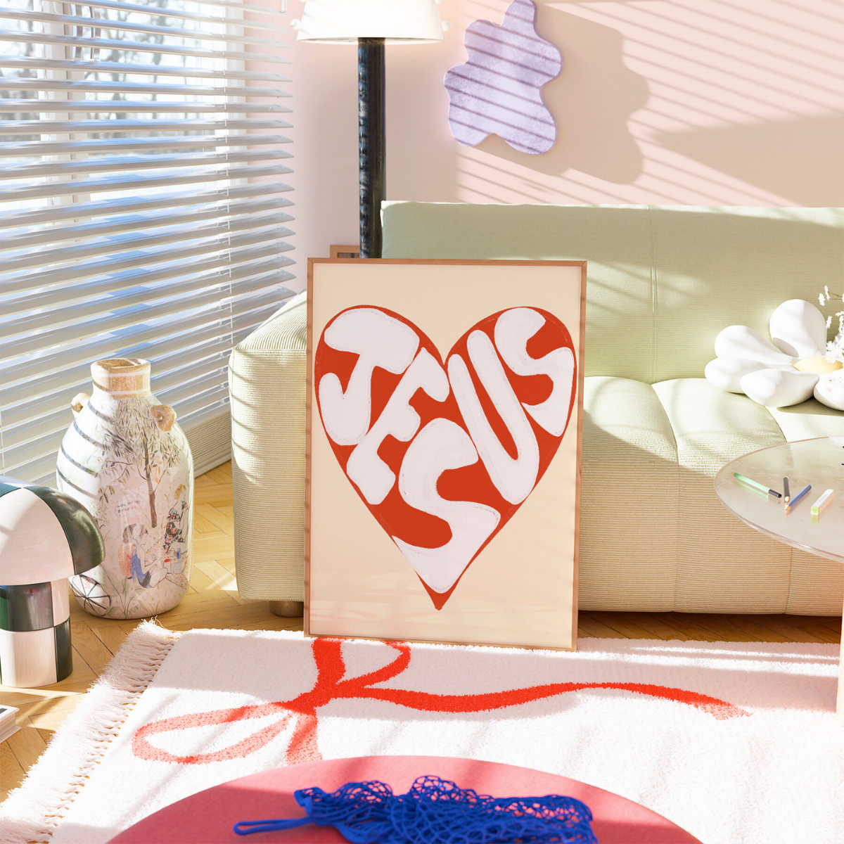 Stampa d'amore di Gesù - Arte murale cristiana audace