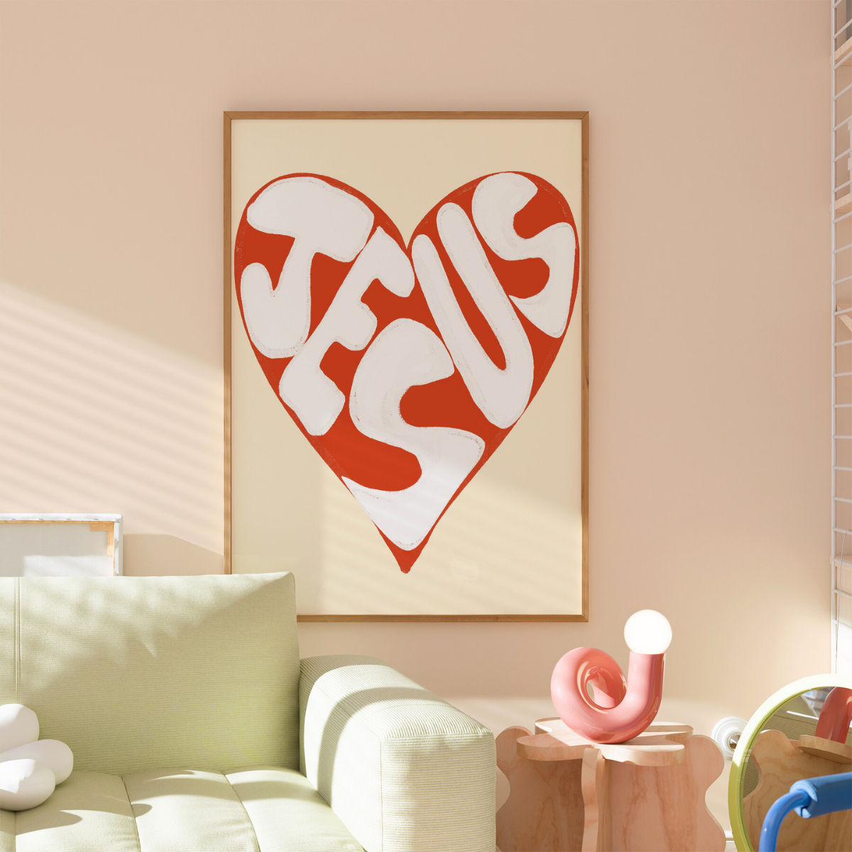 Stampa d'amore di Gesù - Arte murale cristiana audace