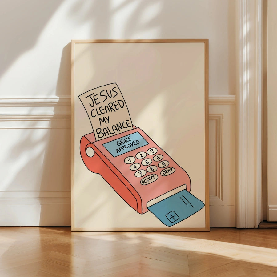 Gesù ha liberato il mio equilibrio - Stampa murale divertente cristiana