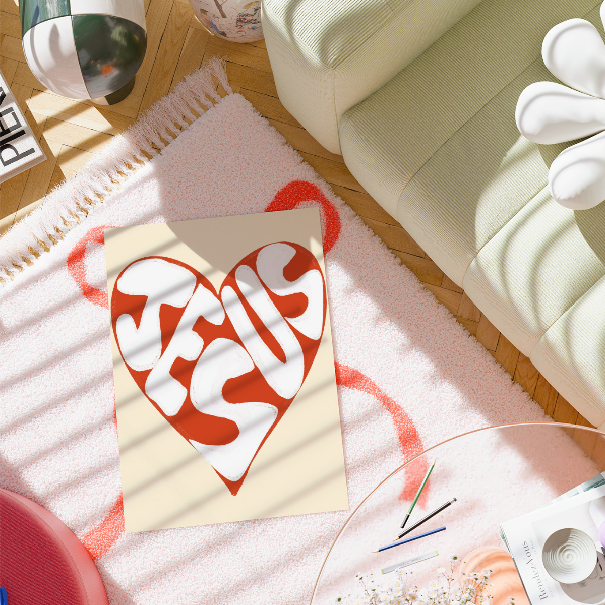 Stampa d'amore di Gesù - Arte murale cristiana audace