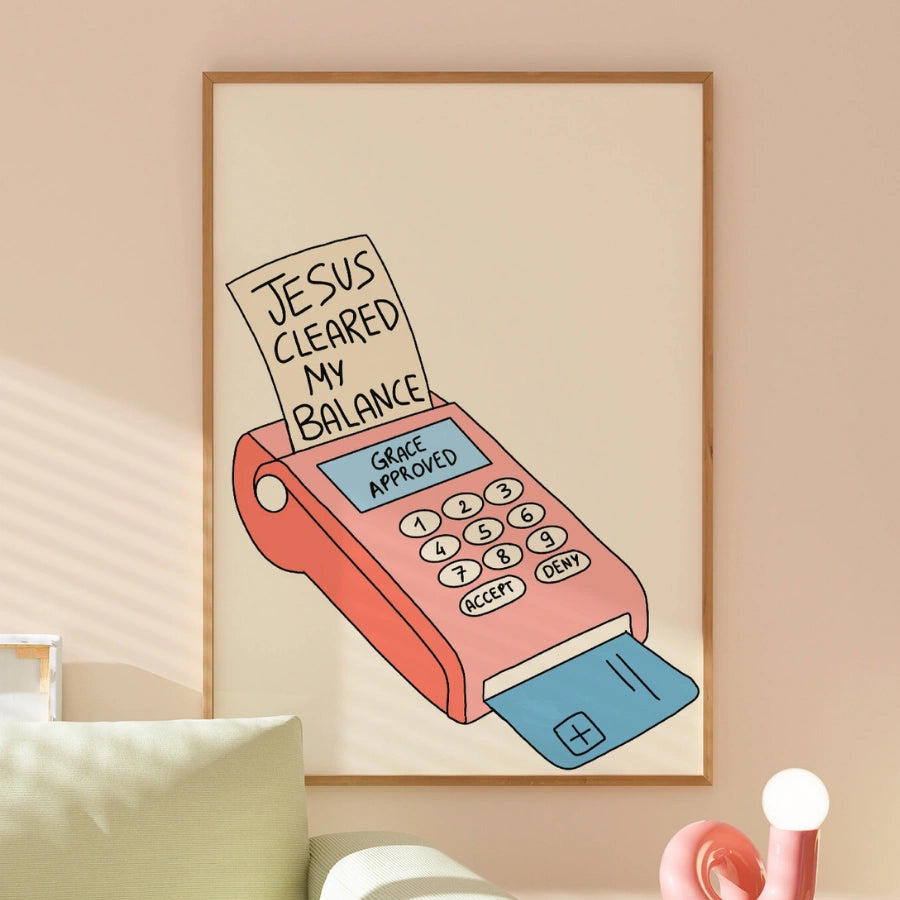 Gesù ha liberato il mio equilibrio - Stampa murale divertente cristiana