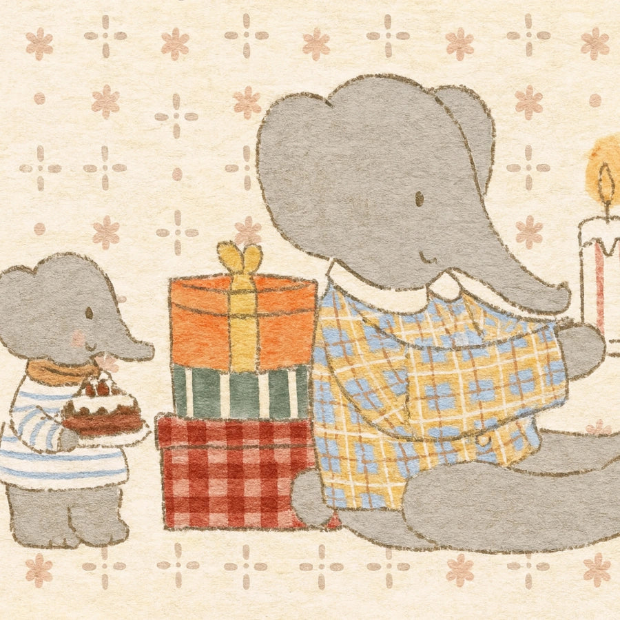 Stampa per cameretta di elefanti - Arte murale con tenero elefantino