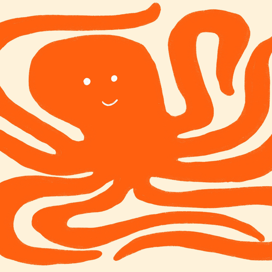 Octopus Wall Art – Stampa costiera giocosa