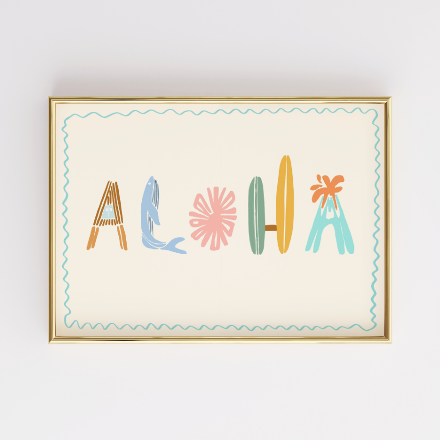 Aloha Wall Art – Stampa estiva tropicale