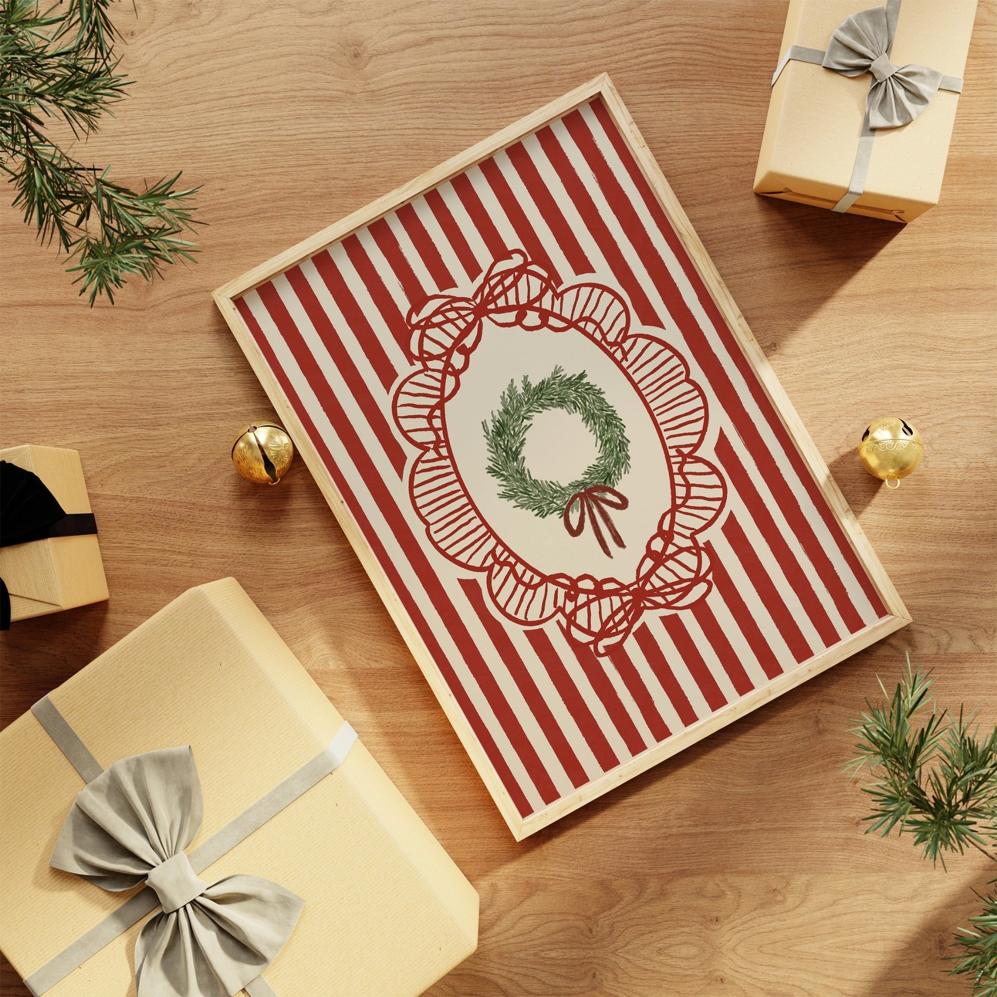 Stampa natalizia con vischio