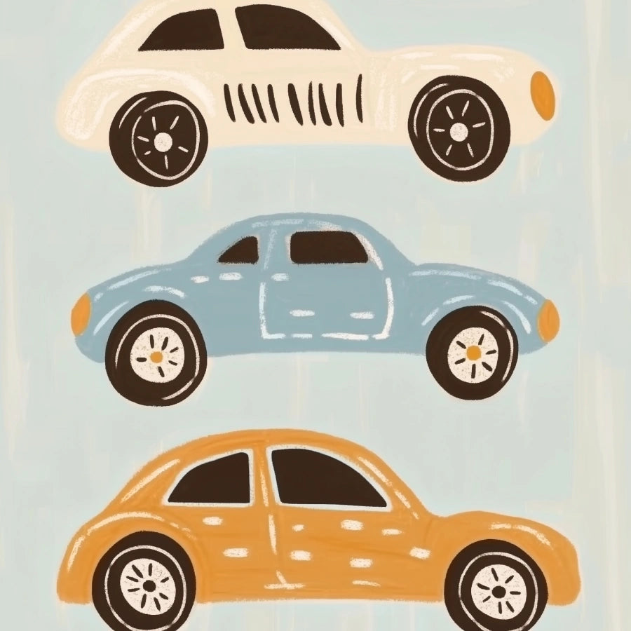 Decorazione murale con auto d'epoca - Decorazione per la cameretta dei ragazzi