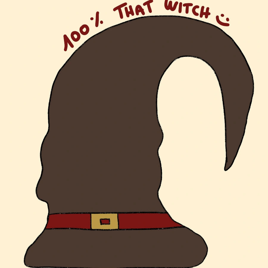 Stampa di Halloween con cappello da strega - Divertente decorazione murale